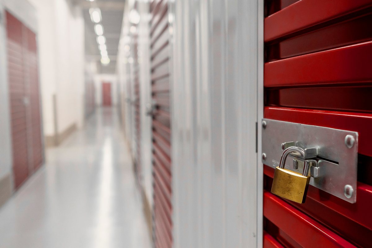 A row of storage units